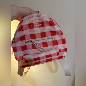 kate spade Red and Pink Checkered Kids Backpack